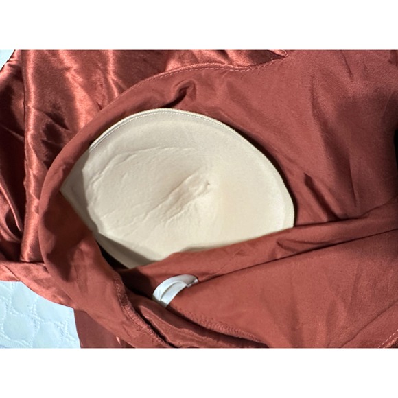 Chic Satin Rust Maxi Dress - Picture 6 of 10